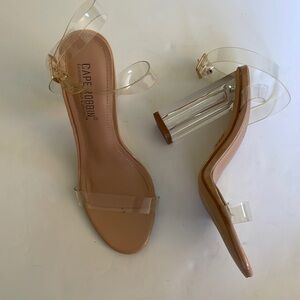 Cape Robbin clear high heel sandals size 5.5 clear heel and straps